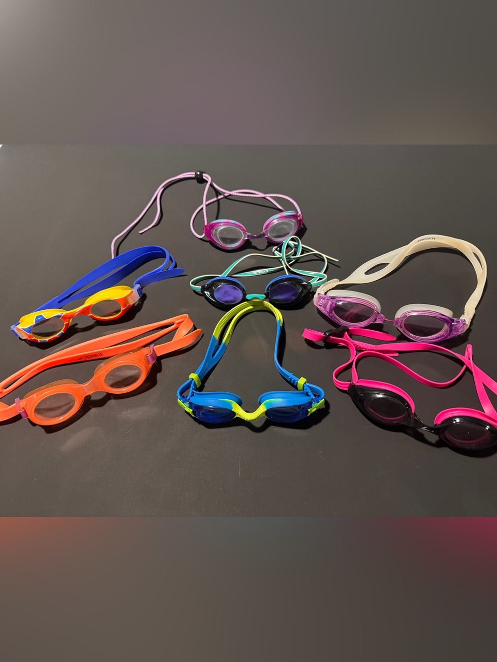Lot Of 7 Kid Teen Swim Goggles Speedo TYR Vanquisher AS-IS Unisex